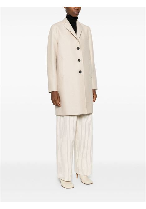 Almond white single-breasted virgin wool coat Harris wharf london - women HARRIS WHARF LONDON | A1220MLK120